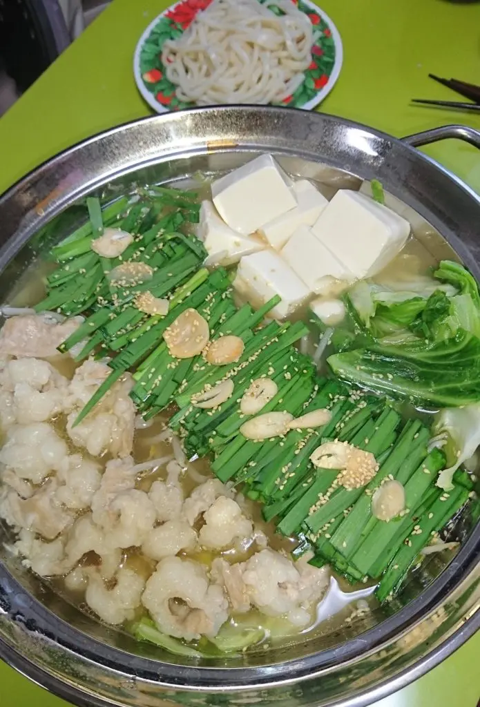 もつ鍋、うどん